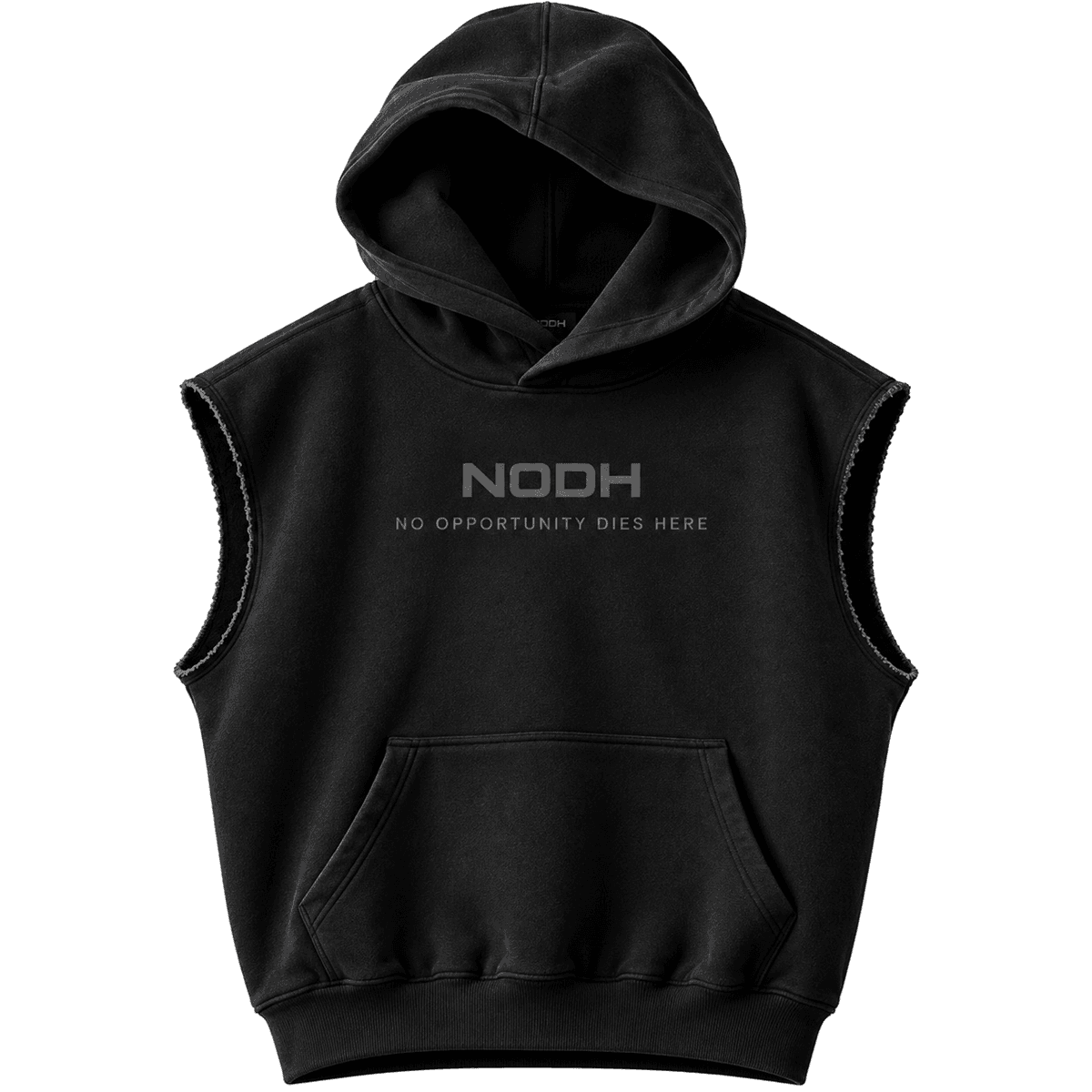 Sleeveless Hoodie, Black